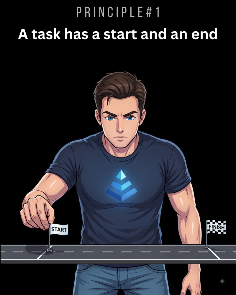 Principle 1 poster: A task has a start and an end